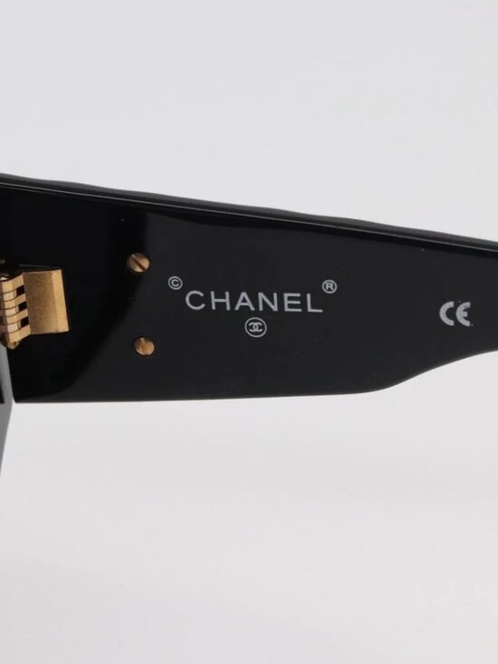 CHANEL Sunglasses plastic Black CC Auth ka3896A main image 5